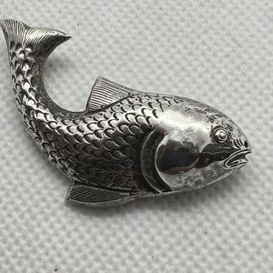 Sterling Silver Koi Catfish Pin Brooch Made In Nepal .925 Fish